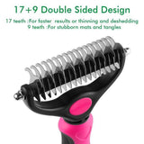 Dematting Comb with 2 Sided Undercoat Rake for Cats & Dogs