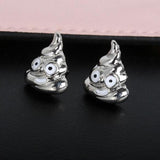Feces Expression Earring-wear-Beautyholic1.com-Silver-BeautyHolic1.com