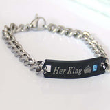 Her King His Queen Bracelets-Beauty-Beautyholic1.com-Black Crown-BeautyHolic1.com