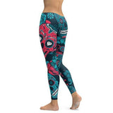 Blue Sugar Skull Leggings-Cloth-Beautyholic1.com-BeautyHolic1.com