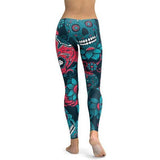 Blue Sugar Skull Leggings-Cloth-Beautyholic1.com-BeautyHolic1.com
