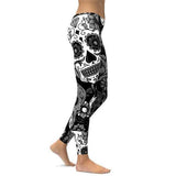 Black & White Sugar Skull Leggings-Cloth-Beautyholic1.com-BeautyHolic1.com