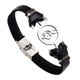 Vintage Stainless Steel Music Leather Bracelet-Beauty & Fashion-Prime4Choice.com-Black-Note-Prime4Choice.com