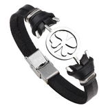 Vintage Stainless Steel Music Leather Bracelet-Beauty & Fashion-Prime4Choice.com-Black-Clover-Prime4Choice.com