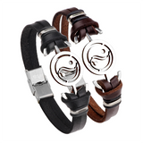 Vintage Stainless Steel Music Leather Bracelet-Beauty & Fashion-Prime4Choice.com-Black&Brown-TaiChi-Prime4Choice.com
