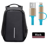 Multifunctional Anti-theft Backpack-bags-2UBEST.COM-Black Backpack+Blue USB Cable-