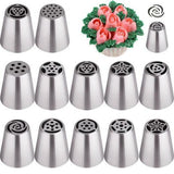 Cake & Cookie Decorating Flower Nozzles-Kitchen Utensils & Gadgets-Prime4Choice.com-13Nozzles-Prime4Choice.com