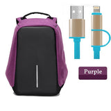 Multifunctional Anti-theft Backpack-bags-2UBEST.COM-Purple Backpack+Blue USB Cable-